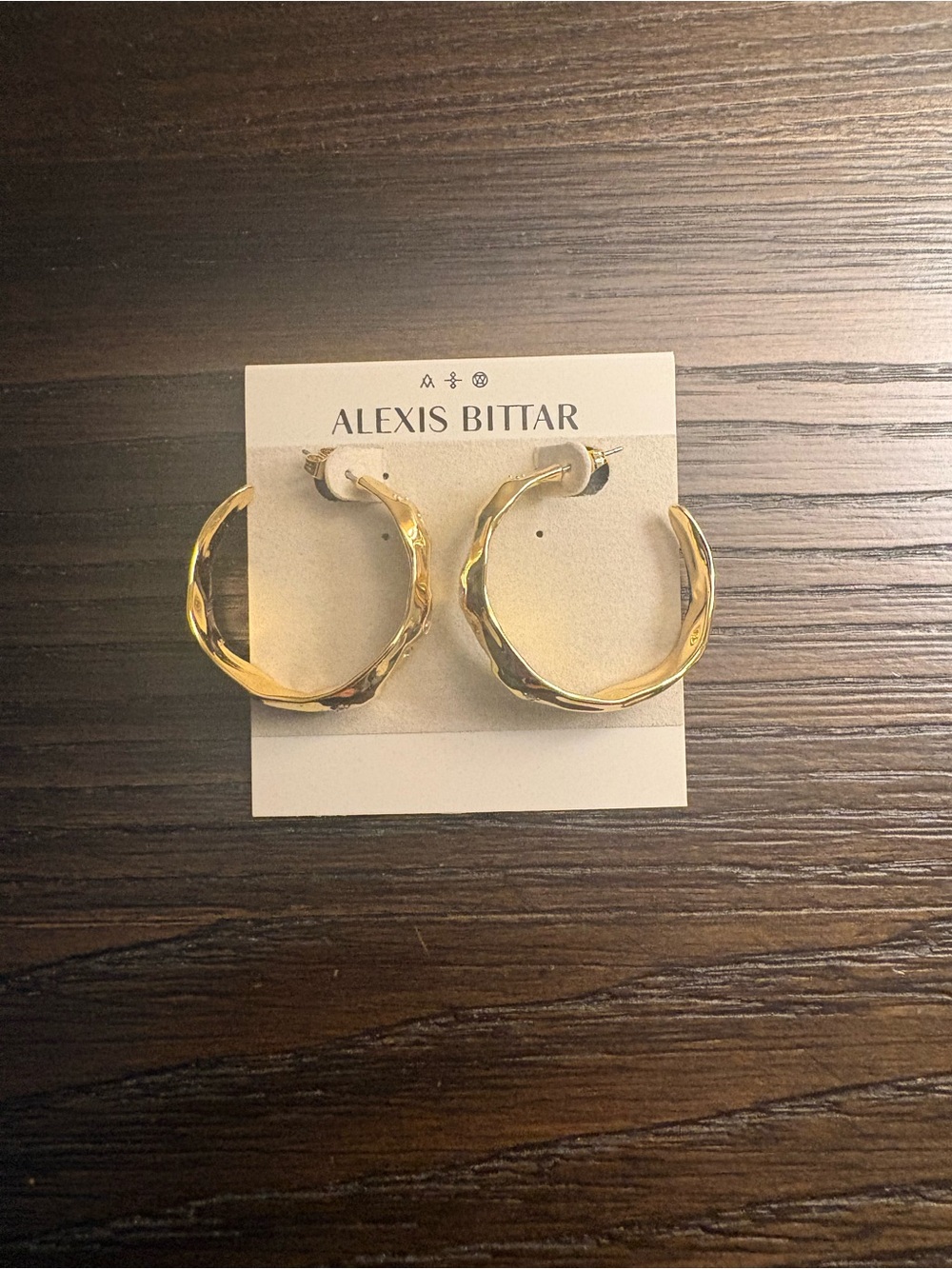 NEW Alexis Bittar Polished Gold Hoop earrings